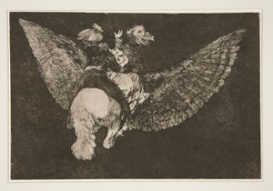 Disparate volante (Vliegende dwaasheid), pl. 5 uit de serie Los proverbios door Francisco de Goya