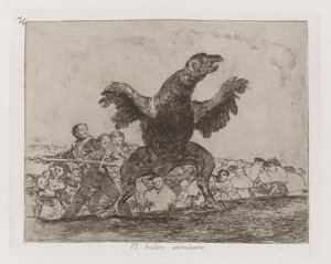 El buitre carnívoro (De Vleesetende Gier), Plaat 76 uit Los desastres de la guerra (De Rampen van de Oorlog)