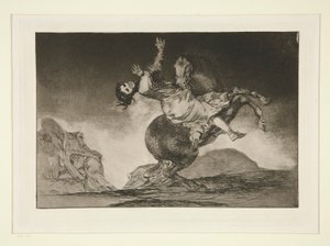 De Paardenrover, pl. 10 uit de serie Los proverbios door Francisco de Goya