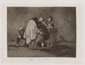 Er was niets aan te doen en hij stierf, Plaat 53 uit Los desastres de la guerra (De rampen van de oorlog)