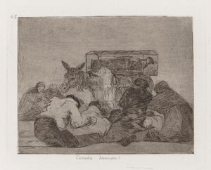Extraña devoción! (Vreemde devotie!), Plaat 66 uit Los desastres de la guerra (De rampen van de oorlog) door Francisco de Goya
