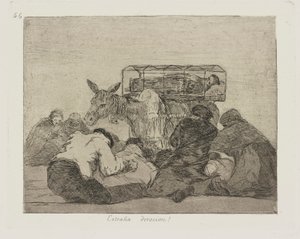 Vreemde devotie!, pl. 66 uit de serie Los desastres de la guerra (De Rampen van de Oorlog) door Francisco de Goya