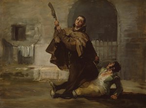 Broeder Pedro slaat El Maragato met de kolf van het geweer, ca. 1806