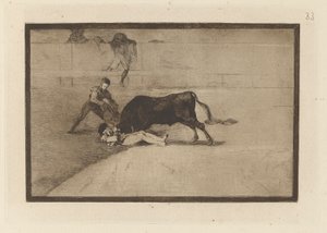 De Ongelukkige Dood van Pepe Illo in de Ring van Madrid, Plaat 33 uit La tauromaquia door Francisco de Goya