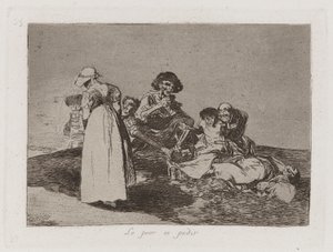 Lo peor es pedir (Het ergste is om te bedelen), Plaat 55 uit Los desastres de la guerra (De rampen van de oorlog) door Francisco de Goya