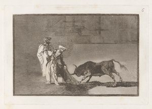 De Moren maken een ander spel in de ring met hun burnous door Francisco de Goya