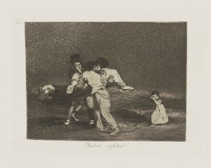 Madre infeliz! (Ongelukkige Moeder!), pl. 50 uit de serie Los desastres de la guerra (De Rampen van de Oorlog) door Francisco de Goya