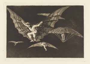 Manier van Vliegen, plaat 13 in Spreekwoorden door Francisco de Goya