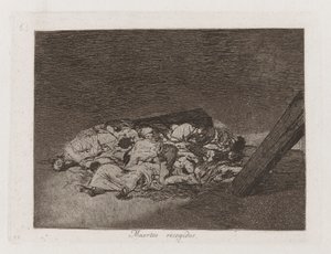 Muertos recogidos (Oogst van de doden), Plaat 63 uit Los desastres de la guerra (De rampen van de oorlog) door Francisco de Goya