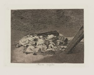 Muertos recogidos. (Oogst van de doden), pl. 63 uit de serie Los desastres de la guerra (De rampen van de oorlog) door Francisco de Goya