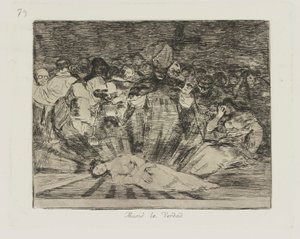 De waarheid is gestorven, pl. 79 uit de serie Los desastres de la guerra door Francisco de Goya