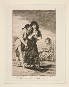 Ni asi la distingue (Zelfs zo kan hij haar niet onderscheiden), pl. 7 uit Los caprichos