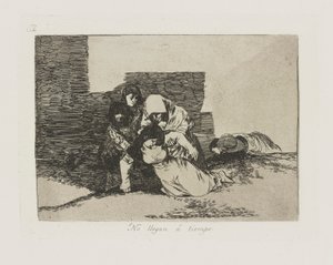 Ze komen niet op tijd., pl. 52 uit de serie Los desastres de la guerra (De Rampen van de Oorlog)