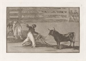 Oorsprong van de Harpoenen of Banderillas, Plaat 7 uit La tauromaquia door Francisco de Goya