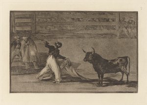 Oorsprong van de Harpoenen of Banderillas, Plaat 7 uit La tauromaquia door Francisco de Goya