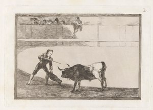 Pedro Romero die de stilstaande stier doodt door Francisco de Goya