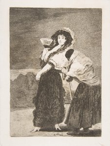 Plaat 16 uit Los Caprichos: In hemelsnaam: en het was haar moeder Dios la Perdone... door Francisco de Goya