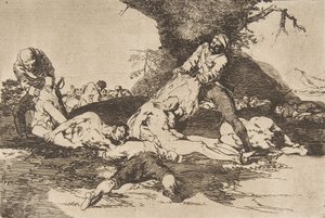 Plaat 16 uit De rampen van de oorlog Los Desastres de La Guerra: Zij..., 1810 gepubliceerd 1863 door Francisco de Goya