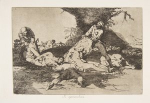 Plaat 16 uit De rampen van de oorlog Los Desastres de la Guerra, 1810 gepubliceerd in 1863 door Francisco de Goya