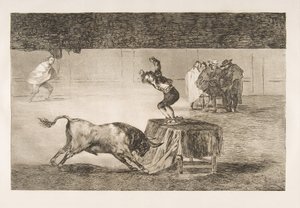 Plaat 19 van de Tauromaquia: Nog een waanzin van hem in dezelfde ring, 1816