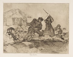 Plaat 28 uit De Rampen van de Oorlog: Gepeupel door Francisco de Goya