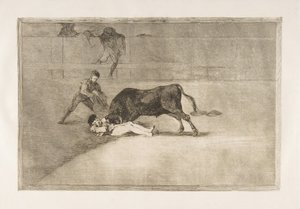 De ongelukkige dood van Pepe Illo in de arena in Madrid door Francisco de Goya