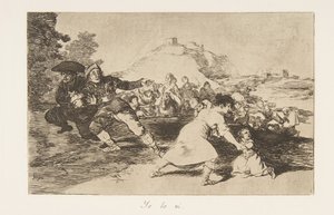 Plaat 44 uit De rampen van de oorlog Los Desastres de la Guerra: Ik zag..., 1810 gepubliceerd 1863 door Francisco de Goya