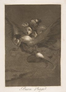 Plaat 64 uit Los Caprichos: Bon voyage door Francisco de Goya