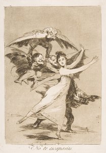 Plaat 72, uit Los Caprichos: Je zult niet ontsnappen No te escaparás., 1799