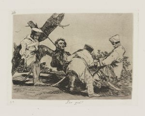 Por qué? (Waarom?), pl. 32 uit de serie Los desastres de la guerra (De Rampen van de Oorlog) door Francisco de Goya