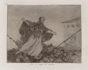 Que se rompe la cuerda, Plaat 77 uit Los desastres de la guerra door Francisco de Goya