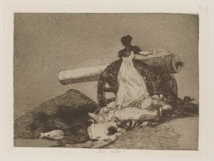 Que valor! (Wat een moed!), pl. 7 uit de serie Los desastres de la guerra (De rampen van de oorlog) door Francisco de Goya