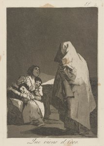 Que viene el loco. (Hier komt de boeman.), pl. 3 uit de serie Los caprichos
