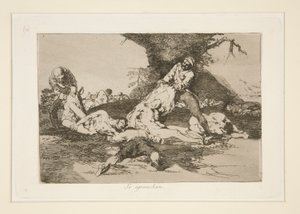 Ze maken er gebruik van, pl. 16 uit Los desastres de la guerra (De Rampen van de Oorlog) door Francisco de Goya