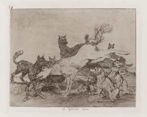 Se defiende bien, Plaat 78 uit Los desastres de la guerra door Francisco de Goya