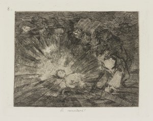 Si resucitará? (Zal Ze Weer Opstaan?), pl. 80 uit de serie Los desastres de la guerra (De Rampen van de Oorlog) door Francisco de Goya