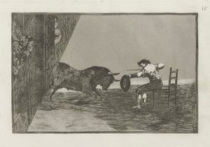De stoutmoedigheid van Martincho in de arena van Zaragoza, Plaat 18 uit La tauromaquia door Francisco de Goya