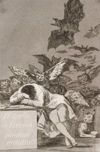 De slaap van de rede brengt monsters voort (Nr. 43), uit Los Caprichos
