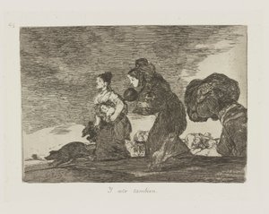 Y esto tambien. (En Dit Ook.), pl. 45 uit de serie Los desastres de la guerra (De Rampen van de Oorlog) door Francisco de Goya