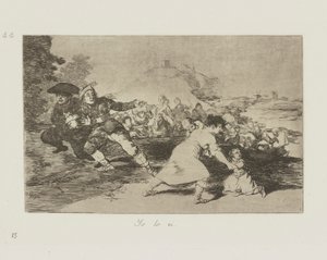 Yo lo vi. (Ik zag het.), pl. 44 uit de serie Los desastres de la guerra (De Rampen van de Oorlog) door Francisco de Goya