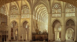 Het interieur van de kathedraal van Toledo, 1856