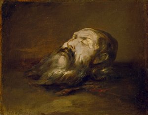 Hoofd van een onthoofde heilige door Francisco Herrera the Elder