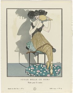 Gazette du Bon Ton, 1914, No. 7, Pl. 63: Ben ik mooi vanavond? / Jurk voor het casino door Francisco Javier Gosé