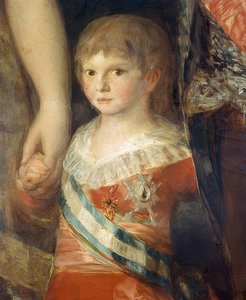 De familie van Karel IV van Spanje (detail) door Francisco de Goya
