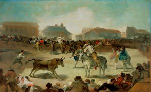 Een dorpsstierengevecht door Francisco Jose de Goya y Lucientes