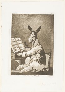 En Zo Was Zijn Grootvader, plaat 39 uit Los Caprichos door Francisco Jose de Goya y Lucientes