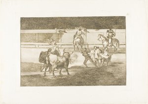 Banderillas met vuurwerk, plaat 31 uit De kunst van het stierenvechten door Francisco Jose de Goya y Lucientes