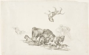 Stier Aangevallen door Honden door Francisco Jose de Goya y Lucientes