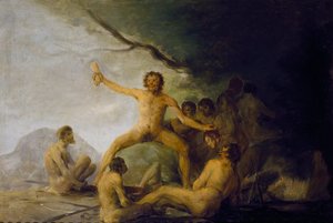 Kannibalen smullen van menselijke resten, ca 1800-08 (olieverf op paneel) door Francisco Jose de Goya y Lucientes