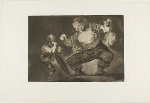 Dansende reus, uit Disparates, gepubliceerd als plaat 4 in Los Proverbios door Francisco Jose de Goya y Lucientes